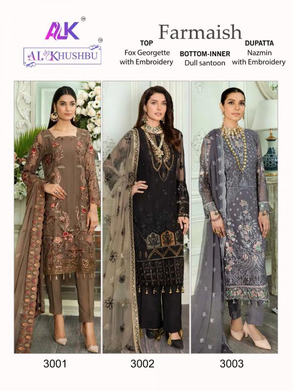 Alk Khushbu Farmaish Embroidery Kurti With Top Bottom Dupatta 